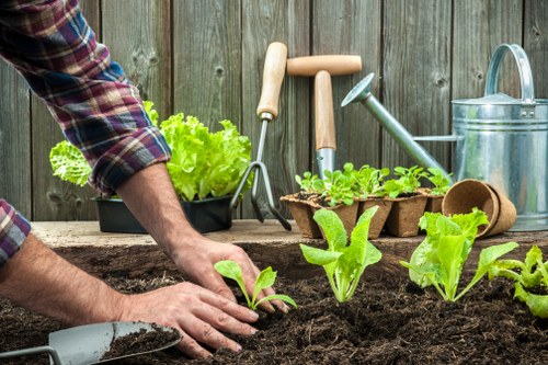 Low-carbon van used for sustainable landscaping operations
